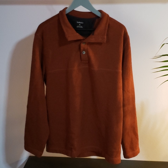 1/4 Button Sweater Burnt Orange Warm XL - Picture 5 of 5